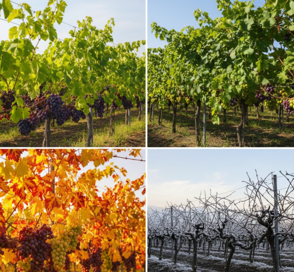 葡萄畑の季節の見え方