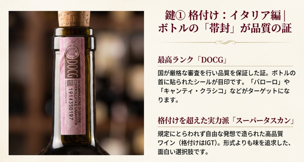 イタリアDOCG等の基準を確認