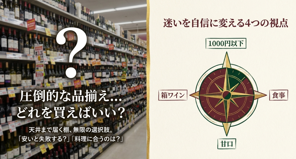 天井まで届くやまやのワイン棚と「どれを買えばいい？」「安いと失敗する？」という購入者の悩みを解決する4つの視点。