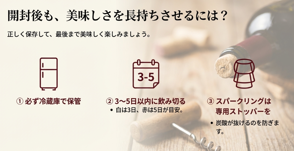 開封後のワインを美味しく保つための冷蔵庫保存の目安とコツ