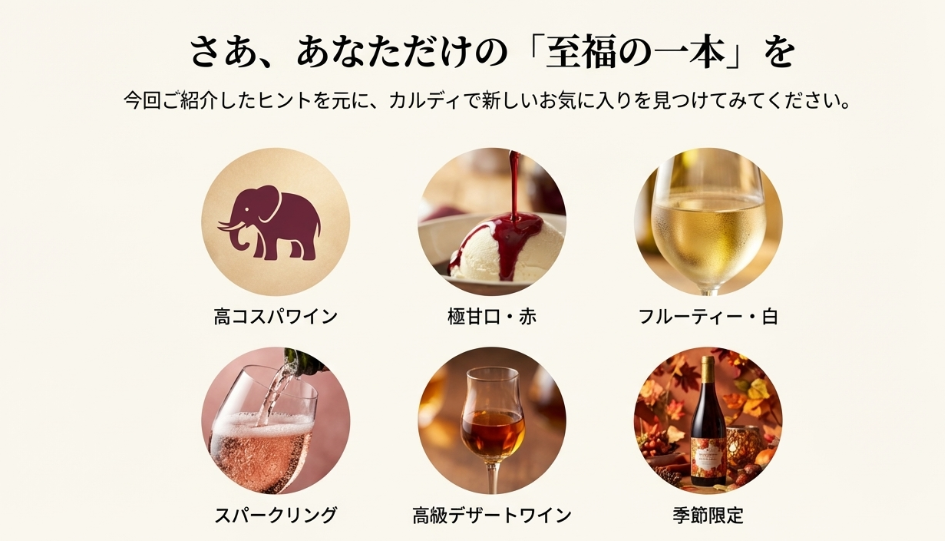 カルディで見つかる甘口ワインの種類と楽しみ方のポイントまとめ