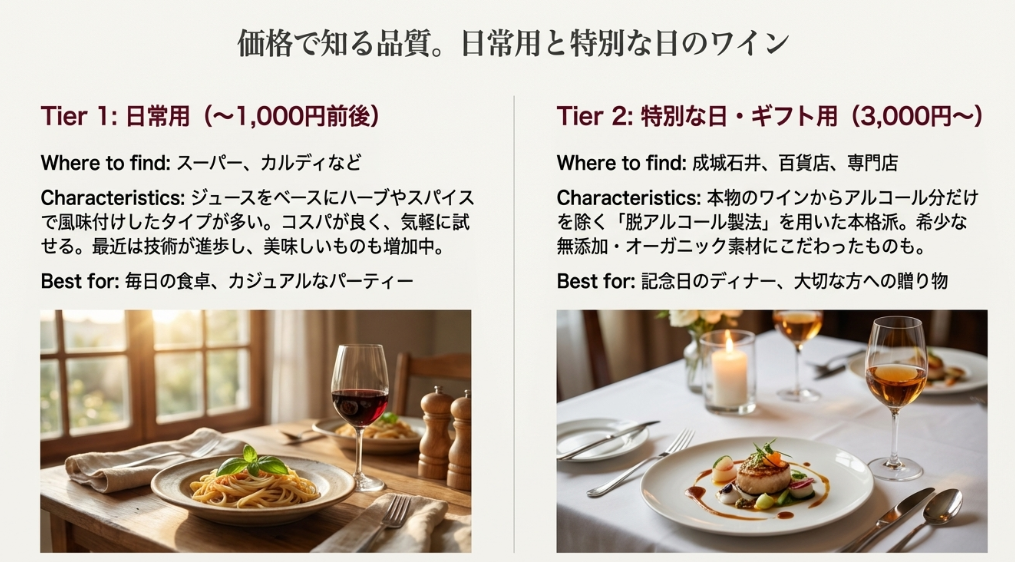 ノンアルコールワインの価格帯と品質