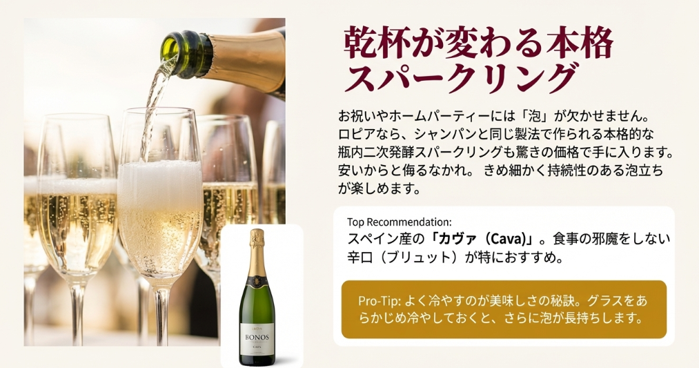 1000円以下で購入できる本格的なスペイン産カヴァとBONOSシリーズ