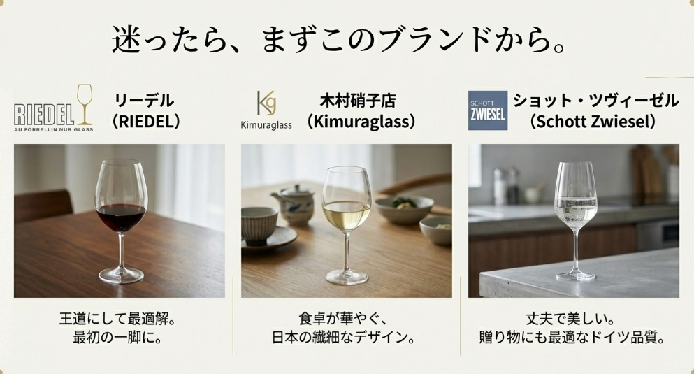 おすすめのワイングラス人気ブランド3選