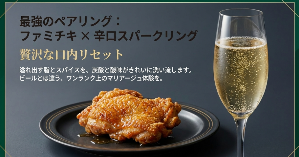 ファミチキと辛口スパークリングワインの最強ペアリング