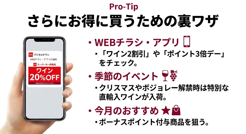 WEBチラシやアプリを活用してベルクでワインを2割引やボーナスポイントでお得に買う方法