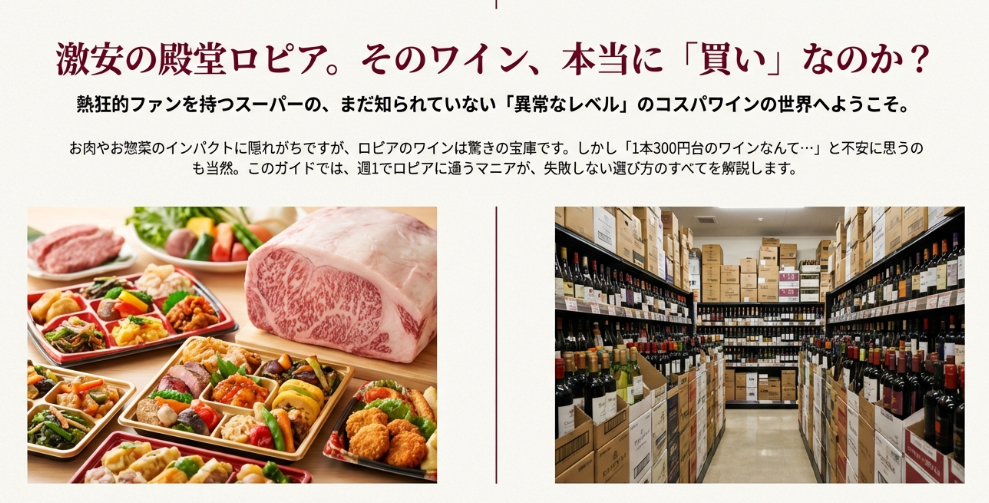 激安スーパーロピアのワインと惣菜