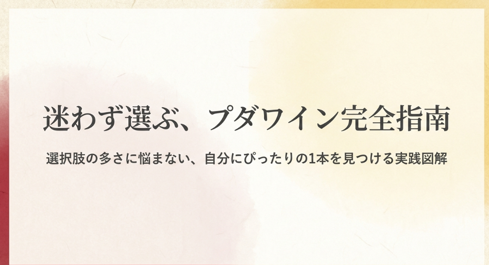 プダワインの選び方を初心者向けにまとめたガイドスライド